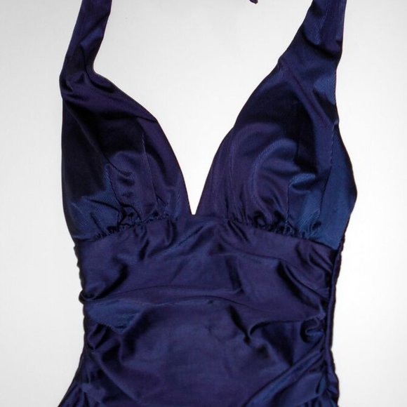 Women’s Bathing Suit One Piece Navy Blue - Size 4 New with tags - Picture 2 of 3